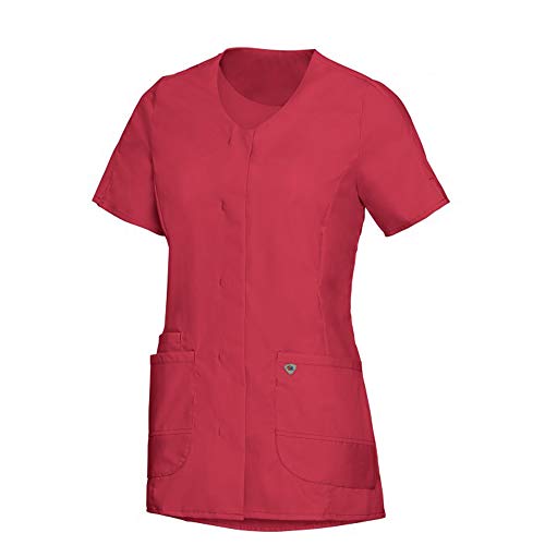 BP Med Tunics 1764-241-0188 Kasack für Damen - 1/2 Ärmel und V-Ausschnitt - 49% Baumwolle, 48% Polyester, 3% Elastolefin - Schlanke Passform - Größe: Sn - Farbe: koralle