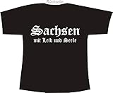 Sachsen mit Leib und Seele; Polo T-Shirt schwarz, Gr. L