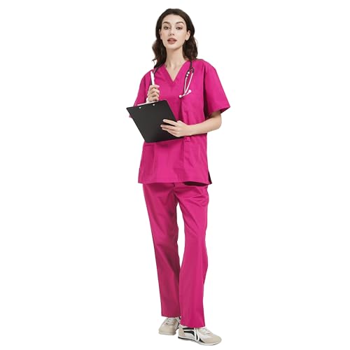 MISEMIYA - Unisex-Schrubb-Set - Medizinische Uniform mit Oberteil und Hose ref.6801-6802 - Large, Fucisa 68