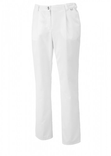 BP 1647-400-21-42n Hosen für Frauen, mit Bundfalten und Taschen, 215,00 g/m² Stoffmischung, weiß, 42n
