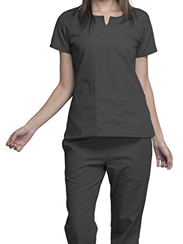 CHEROKEE Damen Schlupfkasack Top Workwear Originals Rundhalsausschnitt 4824, Zinnfarben, Mittel