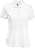 Fruit of the Loom Damen Lady-Fit Poloshirt 65/35 Weiss L