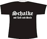 Schalke mit Leib und Seele; Polo T-Shirt schwarz, Gr. S