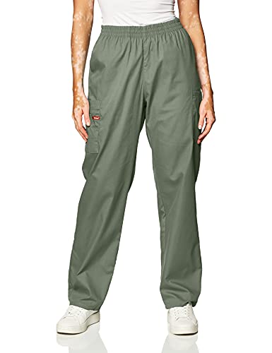 Dickies Damen Signature Elastic Waist Scrubs Pants-: Elástica Die Hose mit elastischer Taille ist Teil des Produkts Medizinische Schlupfhose, olivgrün, S