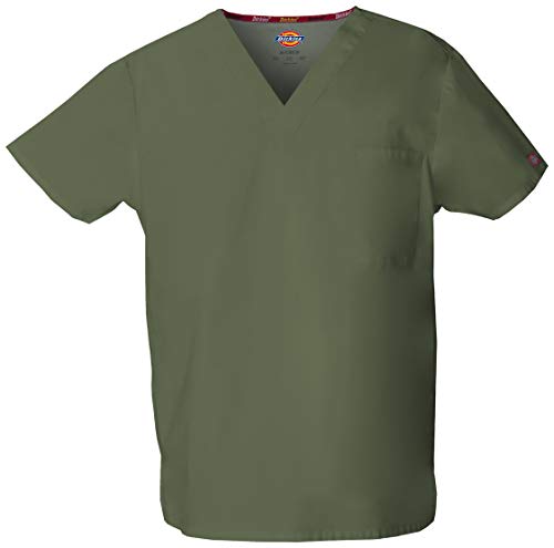 Dickies Herren Unisex V-Ausschnitt Top U/V/I/S B H V T L Medizinisches Schlupfhemd, olivgrün, XL