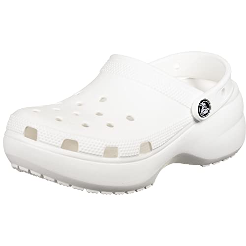 Crocs Classic Platform Clog 206750-100, Womens slides, white, 41/42 EU