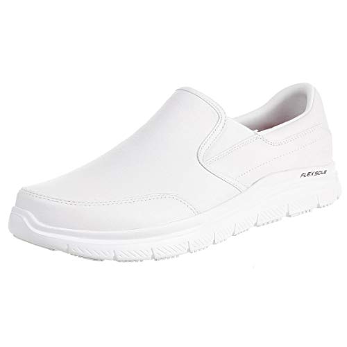 Skechers Herren Flex Advantage Sr Bronwood Küchenschuhe, White Leather, 43 EU