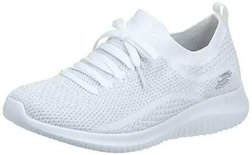 Skechers Damen Ultra Flex Salutations Sneaker, Weiß Silber, 39 EU