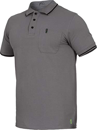 Flex-Line Polo-Shirt Arbeitspolo mit Brusttasche (L, Grau)