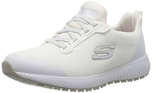 Skechers Damen Squad Sr Sneaker, White Flat Knit, 40 EU