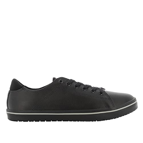 Oxypas Fashion, Berufsschuh Clark, antistatischer (ESD) Leder Sneaker für Herren (44, schwarz)