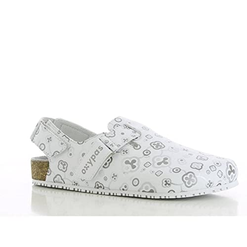 Oxypas BiancaS3601wht Bianca SRC Bio Arbeitsschuhe mit Riemen, Grau (Grey Patterned), 40 EU