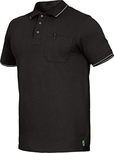 Flex-Line Polo-Shirt Arbeitspolo mit Brusttasche (5XL, Schwarz)