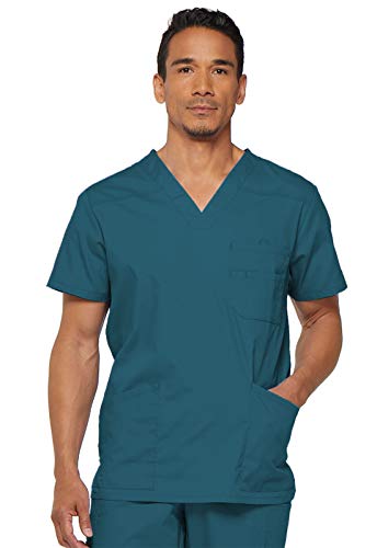 Dickies Herren Big & Tall V-Neck Scrub Double Chest Pocket Top Medizinisches Schlupfhemd, Blau (Caribbean Blue), XXL Gro