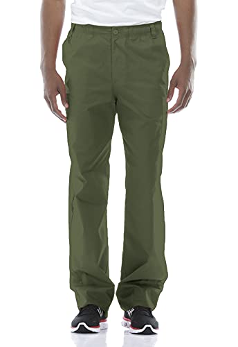 Dickies Herren Signature Scrubs-Hose mit elastischer Taille Medizinische Schlupfhose, Oliv/Blatt für Mich (Leaf It to Me), Small Hoch