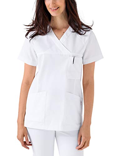 CLINIC DRESS Schlupfkasack Kasack Damen für Krankenpflege und Altenpflege 50% Baumwolle 95 Grad Wäsche weiß 3XL
