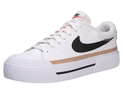 Nike Damen Court Legacy Lift Sneaker, White/Black-Hemp-Team ORANGE, 40 EU