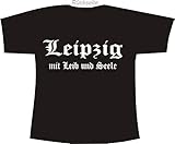 Leipzig mit Leib und Seele; Polo T-Shirt schwarz, Gr. XXXL