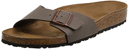 BIRKENSTOCK Classic Madrid Birko-Flor, Damen Pantoletten, Gr.-39 EU,Braun (Nubuk Mocca)