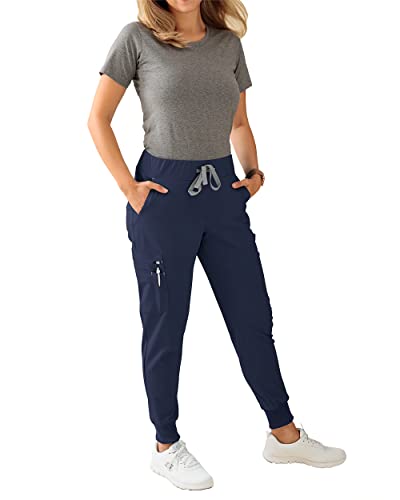 CLINIC DRESS Hose I kaere I Damen-Schlupfhose Pflegehose Arbeitskleidung I Bündchen Stretch Kurzgröße I Industriewäsche geeignet | bis 75 Grad waschbar | Navy M