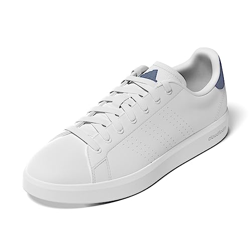 adidas Herren Advantage Premium Leather Shoes Sneakers, FTWR White FTWR White Crew Blue, 44 EU
