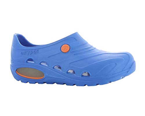 Oxypas 'OXYVA' Leicht waschbar Anti Rutsch Anti Statik EVA Nursing Schuhe Theater Clogs mit Stoßdämpfung UK 11 12 46, Electric Blue, 43 EU