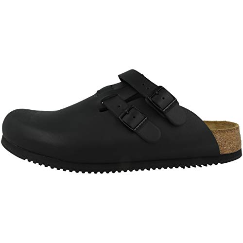 BIRKENSTOCK Kay PRO NL Herren,Männer,Leder-Clog,Pantolette,Sandale,Weichbettung,Zwei Riemen,weiches Fußbett,Normal,Black,EU 43
