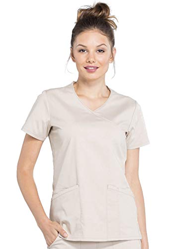 Cherokee Workwear Professionals WW655 Women's Mock Wrap Solid Scrub Top