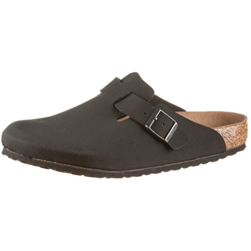 BIRKENSTOCK Boston BFBC Unisex,Damen,Herren,Clogs&Pantoletten,Synthetik,geschlossen,Pantoletten,Hausschuhe,Schnalle,Black,45 EU