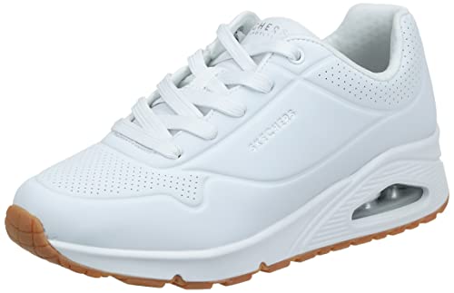 Skechers Damen UNO Stand ON AIR Sneakers, WHT weiß Durabuck, 39 EU