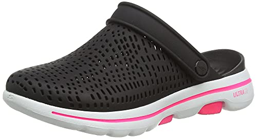 Skechers Damen Go Walk 5 Astonished Sandalen, Black White Synthetic, 38 EU