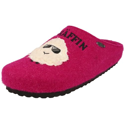Supersoft Damen Komfort Clogs Hausschuhe Schäffin 522-554 weiche Filz Pantoffeln (Fuchsia, EU Schuhgrößensystem, Erwachsene, Damen, Numerisch, M, 38)