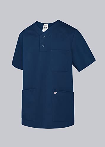 BP Med Tunics 1741-853-110 Schlupfkasack für Sie & Ihn - 1/2 Ärmel - Diskreter V-Ausschnitt - 50% Polyester, 50% Lyocell - Standard Passform - Größe: XL - Farbe: nachtblau