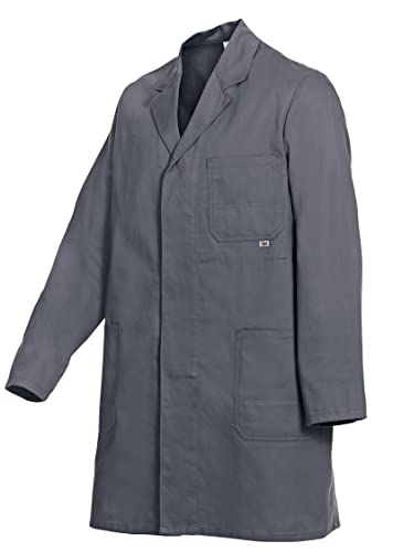 BP Workwear Basic 1310-150-53 Arbeitsmantel - Verdeckte Knopfleiste - Reine Baumwolle - Normale Passform - Größe: 52/54 - Farbe: dunkelgrau