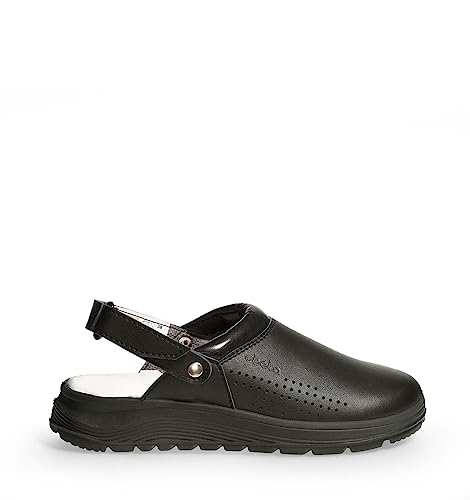 ABEBA 810019 - Unisex Schuhe - ACTIVE Clog SRC - Perforiertes Design - EU 47 - Schwarz - Futtermaterial: Stoff - Mit Klettverschluss