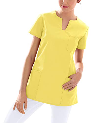 CLINIC DRESS Schlupfkasack Kasack Damen für Krankenpflege und Altenpflege 95 Grad Wäsche gelb XS