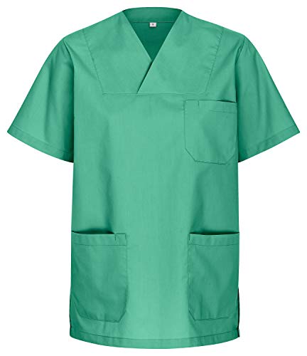 DESERMO Kasack Berufsbekleidung Unisex | Kasacks Damen Pflege aus hochwertiger Baumwollmischung in 10 Farben | Kasack Herren mit 3 praktischen Taschen & Stifthalter | Waschbar 90° & autoklavierbar