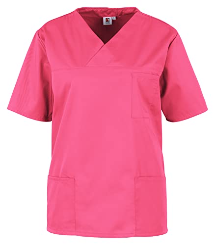 BEB Damen Kasack Basic Unisex Medizinisches Schlupfhemd, Rosa, L