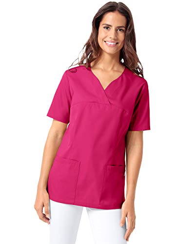 CLINIC DRESS Schlupfkasack Damen Kasack für die Pflege 1/2 Arm Regular Fit Länge ca. 70 cm 50% Baumwolle 95 Grad Wäsche pink XL