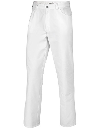 BP 1643-558-21-Mn Unisex-Hose, Jeans-Stil mit verstellbarem Gummizug hinten, 245,00 g/m² Stoffmischung, weiß, Mn