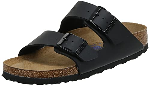 BIRKENSTOCK Pantolette Arizona schwarz Leder Gr. 35-50 051193 + 051191, Größe + Weite:42 schmal