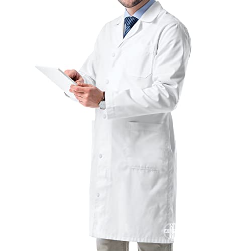 AIESI® Arztkittel Laborkittel Herren weiß Medizin Labor aus Baumwolle 100% sanforized größe 56