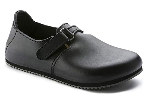 Birkenstock Clog Linz Superlauf, Naturleder, schwarz, normal, Größe 44 583184-44 (Damen-Clog Pantoffel Pantolette Latsche Halbschuh Clogs Clogen Treter Arbeitsschuh)