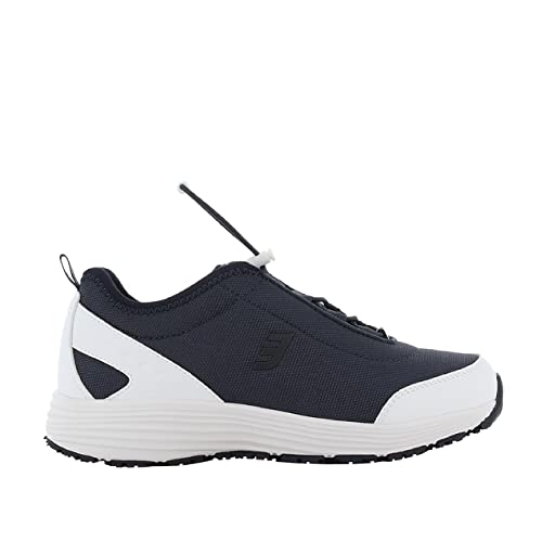 Oxypas Safety Jogger Sicherheitstrainer Damen - Maud - Bequemer, Rutchfest und mit Elastischen Schnürsenkeln, Navy EU 42