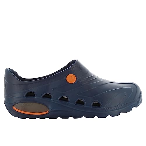 Oxypas Safety Jogger Arbeitsschuhe Damen - Antistatische und rutschfeste Sicherheitsschuhe Herren, Leichter Clog für Medizin, Pflege und Gastro, Antibakteriell, Navy, EU 41/42