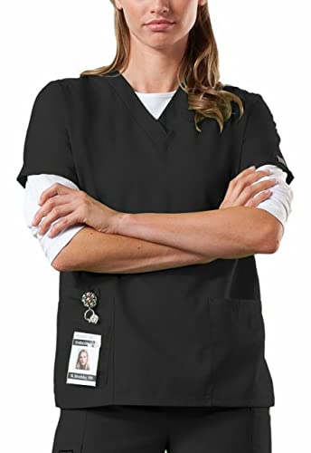 Krankenschwestern, Kosmetikerin, Tierarzt-Tuniken, Uniform für Krankenschwestern, Größe S - 3XL Gr. M, Schwarz [Schwarz]