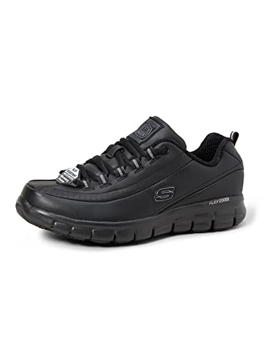 Skechers Women Sure Track-TRICKEL Work Shoes, Black (Black Leather Blk), 6 UK (39 EU)