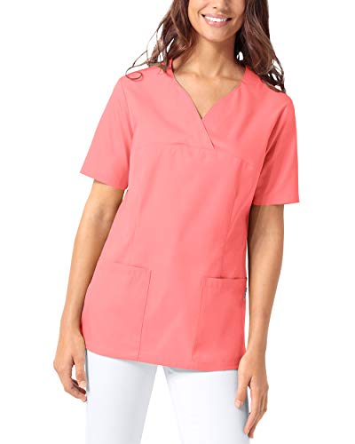 CLINIC DRESS Schlupfkasack Damen Kasack für die Pflege 1/2 Arm Regular Fit Länge ca. 70 cm 50% Baumwolle 95 Grad Wäsche pfirsichrosa XL