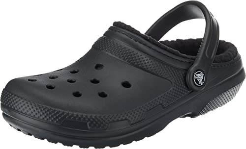 Crocs unisex-adult Classic Lined Clog Clog, Black/Black, 38/39 EU