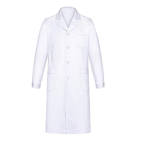 Yulang Labormantel Chemie Laborkittel Arztkittel Weiß Herren Damen Arbeitsmantel Langarm Baumwolle Arbeitskleidung Kittel Mantel Weiß